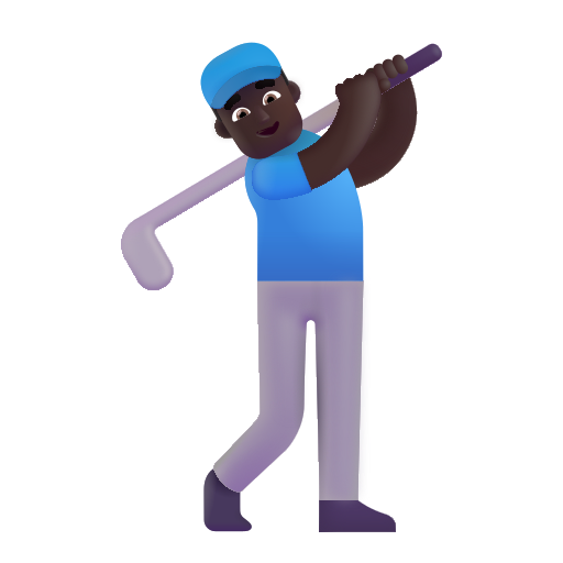 Man Golfing: Dark Skin Tone on Microsoft 3D
