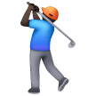 Man Golfing: Dark Skin Tone on Samsung