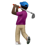 Man Golfing: Dark Skin Tone on WhatsApp