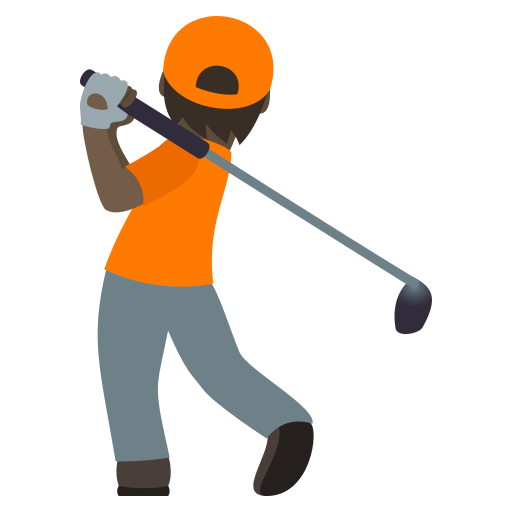 Person Golfing: Dark Skin Tone on JoyPixels