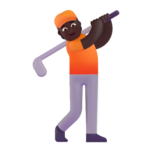 Person Golfing: Dark Skin Tone on Microsoft 3D