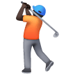 Person Golfing: Dark Skin Tone on Samsung