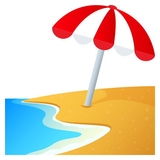 Beach With Umbrella on JoyPixels
