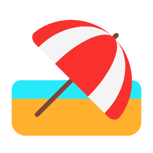 Beach With Umbrella on Microsoft Fluent