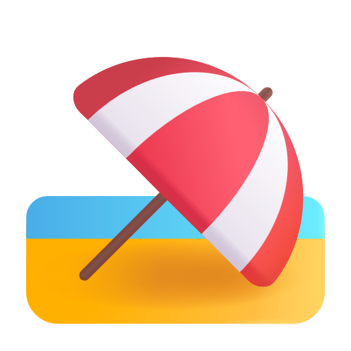 Beach With Umbrella on Microsoft 3D