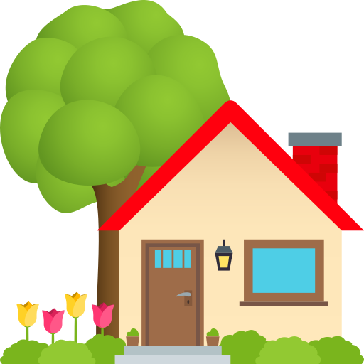 House With Garden on JoyPixels