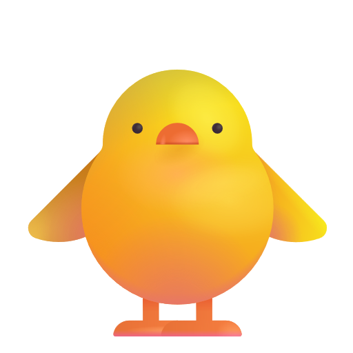 Front-facing Baby Chick on Microsoft 3D