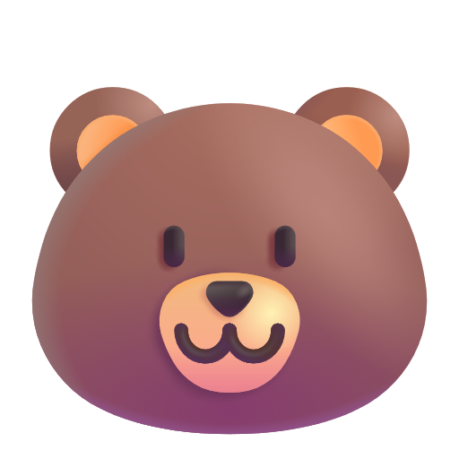 Bear Face on Microsoft 3D