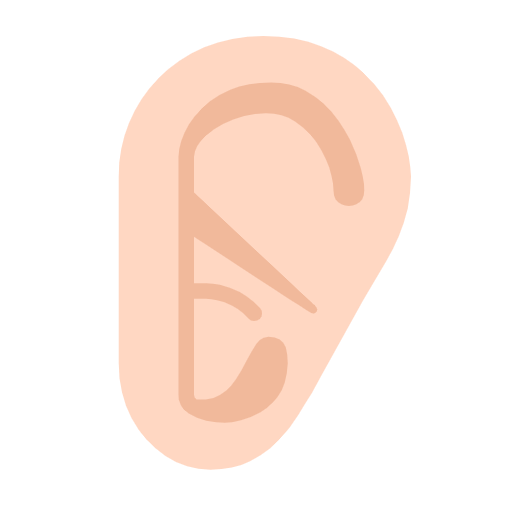 Ear: Light Skin Tone on Microsoft Fluent