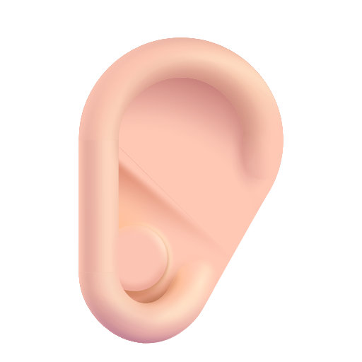 Ear: Light Skin Tone on Microsoft 3D