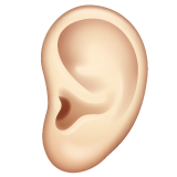 Ear: Light Skin Tone on WhatsApp
