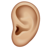 Ear: Medium-Light Skin Tone on WhatsApp