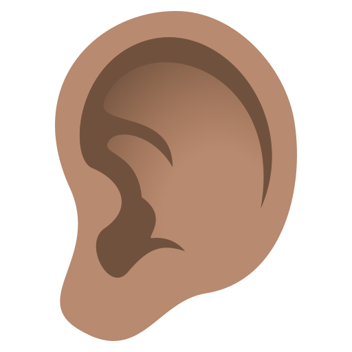 Ear: Medium Skin Tone on JoyPixels