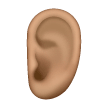 Ear: Medium Skin Tone on Samsung