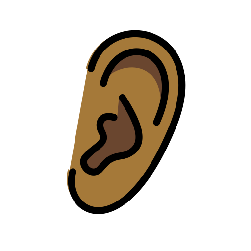 Ear: Medium-Dark Skin Tone on OpenMoji