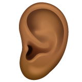 Ear: Medium-Dark Skin Tone on WhatsApp