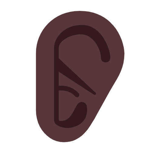 Ear: Dark Skin Tone on Microsoft Fluent