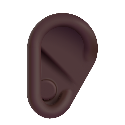 Ear: Dark Skin Tone on Microsoft 3D