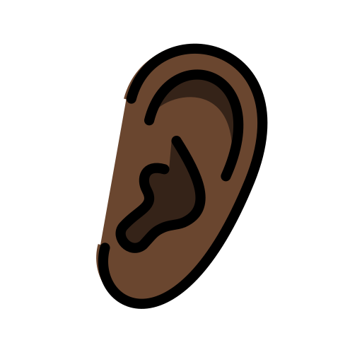 Ear: Dark Skin Tone on OpenMoji
