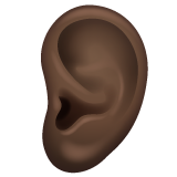 Ear: Dark Skin Tone on WhatsApp