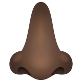 Nose: Dark Skin Tone on WhatsApp