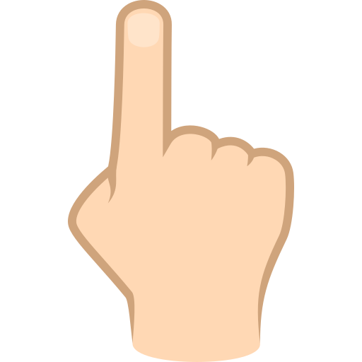 White Up Pointing Backhand Index: Light Skin Tone on JoyPixels
