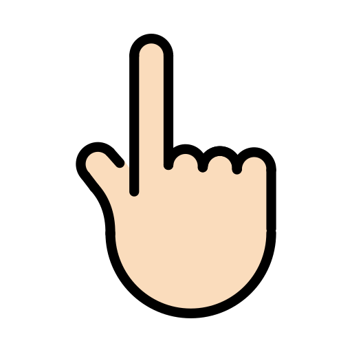 White Up Pointing Backhand Index: Light Skin Tone on OpenMoji