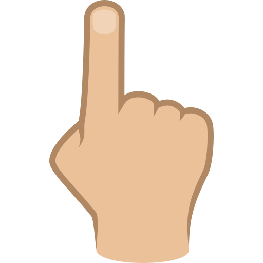 White Up Pointing Backhand Index: Medium-Light Skin Tone on JoyPixels