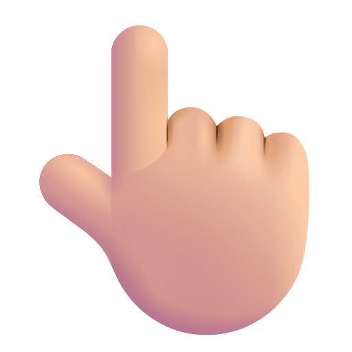 White Up Pointing Backhand Index: Medium-Light Skin Tone on Microsoft 3D