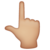 White Up Pointing Backhand Index: Medium-Light Skin Tone on WhatsApp