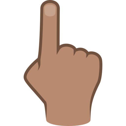 White Up Pointing Backhand Index: Medium Skin Tone on JoyPixels