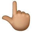 White Up Pointing Backhand Index: Medium Skin Tone on Samsung