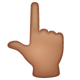 White Up Pointing Backhand Index: Medium Skin Tone on WhatsApp