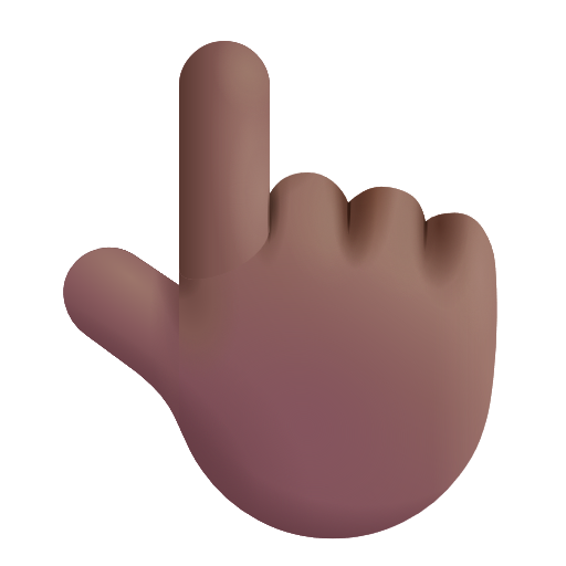 White Up Pointing Backhand Index: Medium-Dark Skin Tone on Microsoft 3D