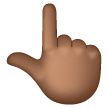 White Up Pointing Backhand Index: Medium-Dark Skin Tone on Samsung