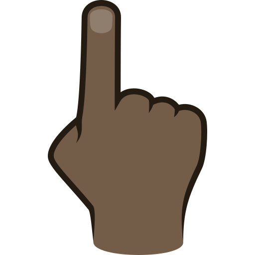 White Up Pointing Backhand Index: Dark Skin Tone on JoyPixels
