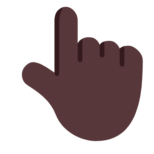 White Up Pointing Backhand Index: Dark Skin Tone on Microsoft Fluent