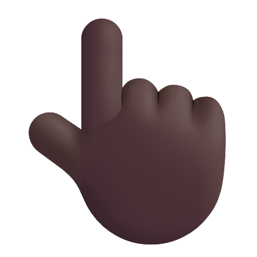 White Up Pointing Backhand Index: Dark Skin Tone on Microsoft 3D
