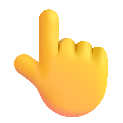 White Up Pointing Backhand Index on Microsoft 3D