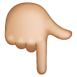 White Down Pointing Backhand Index: Medium-Light Skin Tone on Samsung