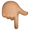 White Down Pointing Backhand Index: Medium Skin Tone on Samsung