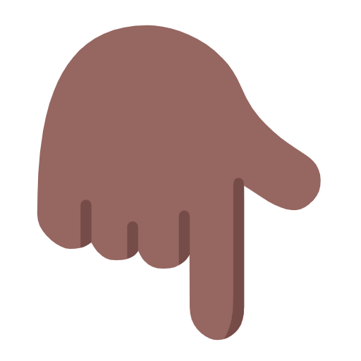 White Down Pointing Backhand Index: Medium-Dark Skin Tone on Microsoft Fluent