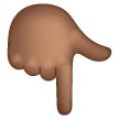 White Down Pointing Backhand Index: Medium-Dark Skin Tone on Samsung