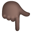 White Down Pointing Backhand Index: Dark Skin Tone on Samsung