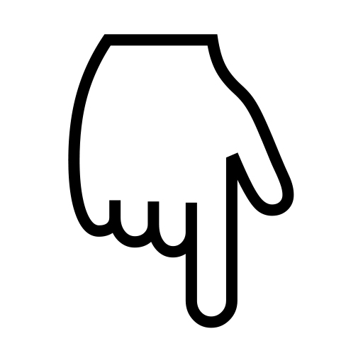 White Down Pointing Backhand Index on Noto Emoji