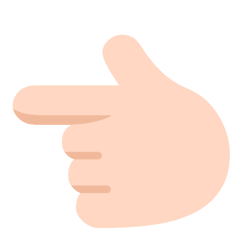 White Left Pointing Backhand Index: Light Skin Tone on Microsoft Fluent