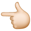White Left Pointing Backhand Index: Light Skin Tone on Samsung