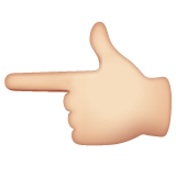 White Left Pointing Backhand Index: Light Skin Tone on WhatsApp