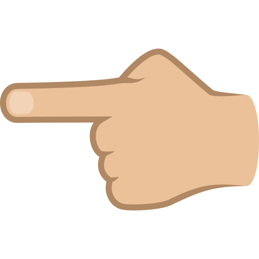 White Left Pointing Backhand Index: Medium-Light Skin Tone on JoyPixels