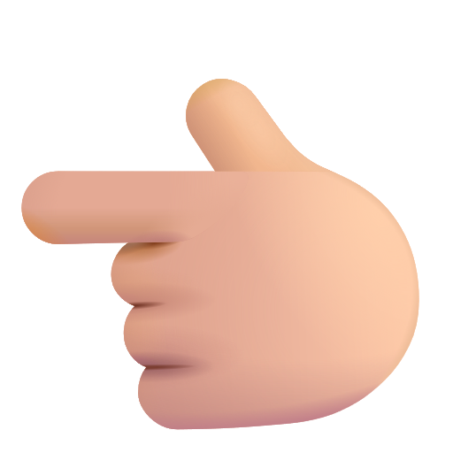 White Left Pointing Backhand Index: Medium-Light Skin Tone on Microsoft 3D